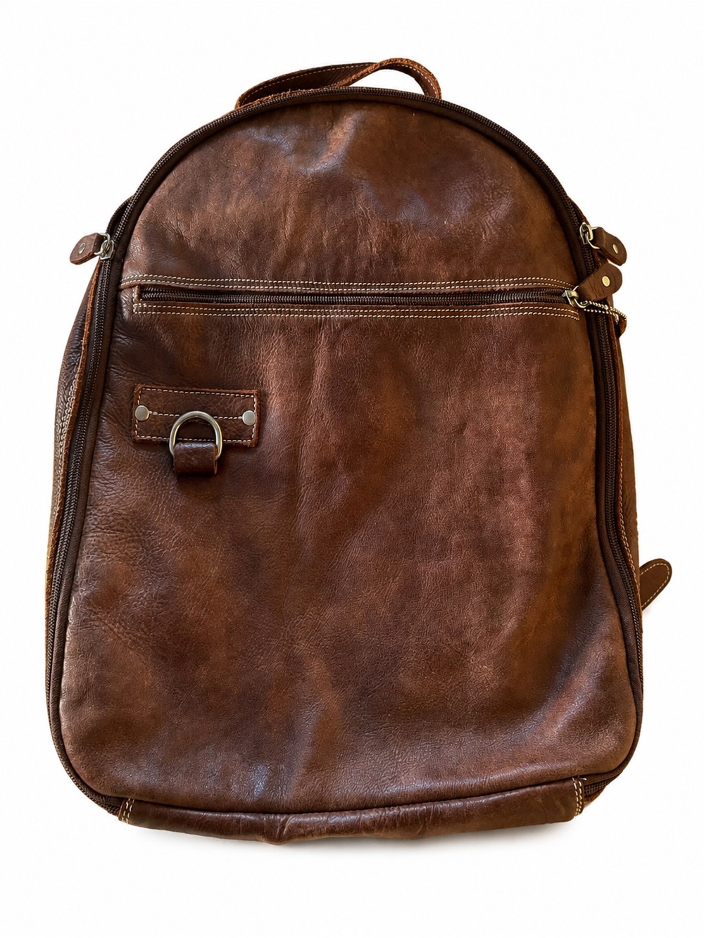 Roots Tribe Brown Leather Backpack - Classic Travel Companion